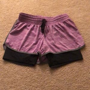 Workout shorts with biker shorts attached!